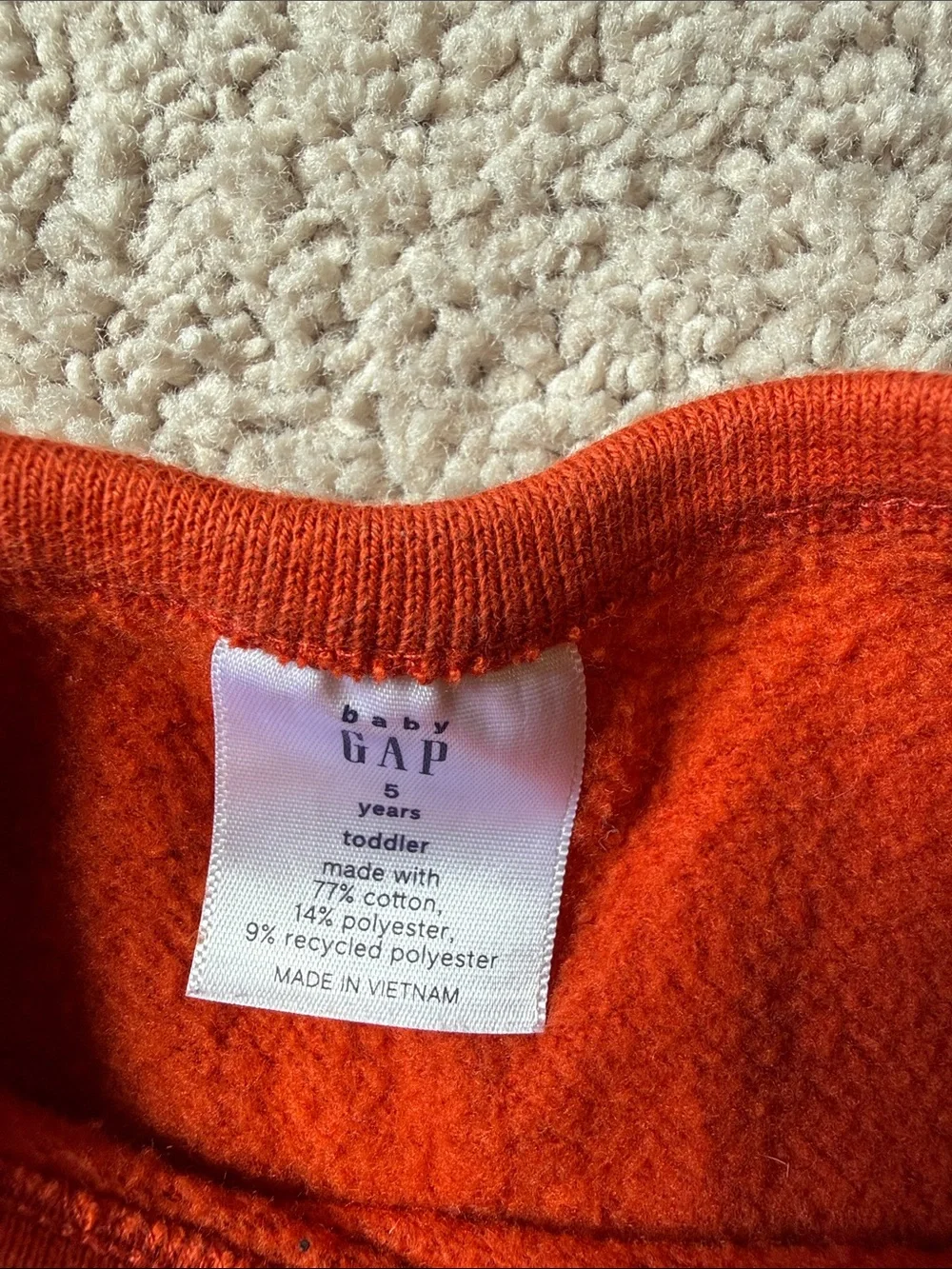 GAP Orange Kids' Dinosaur Skeleton Sweatshirt Size 5